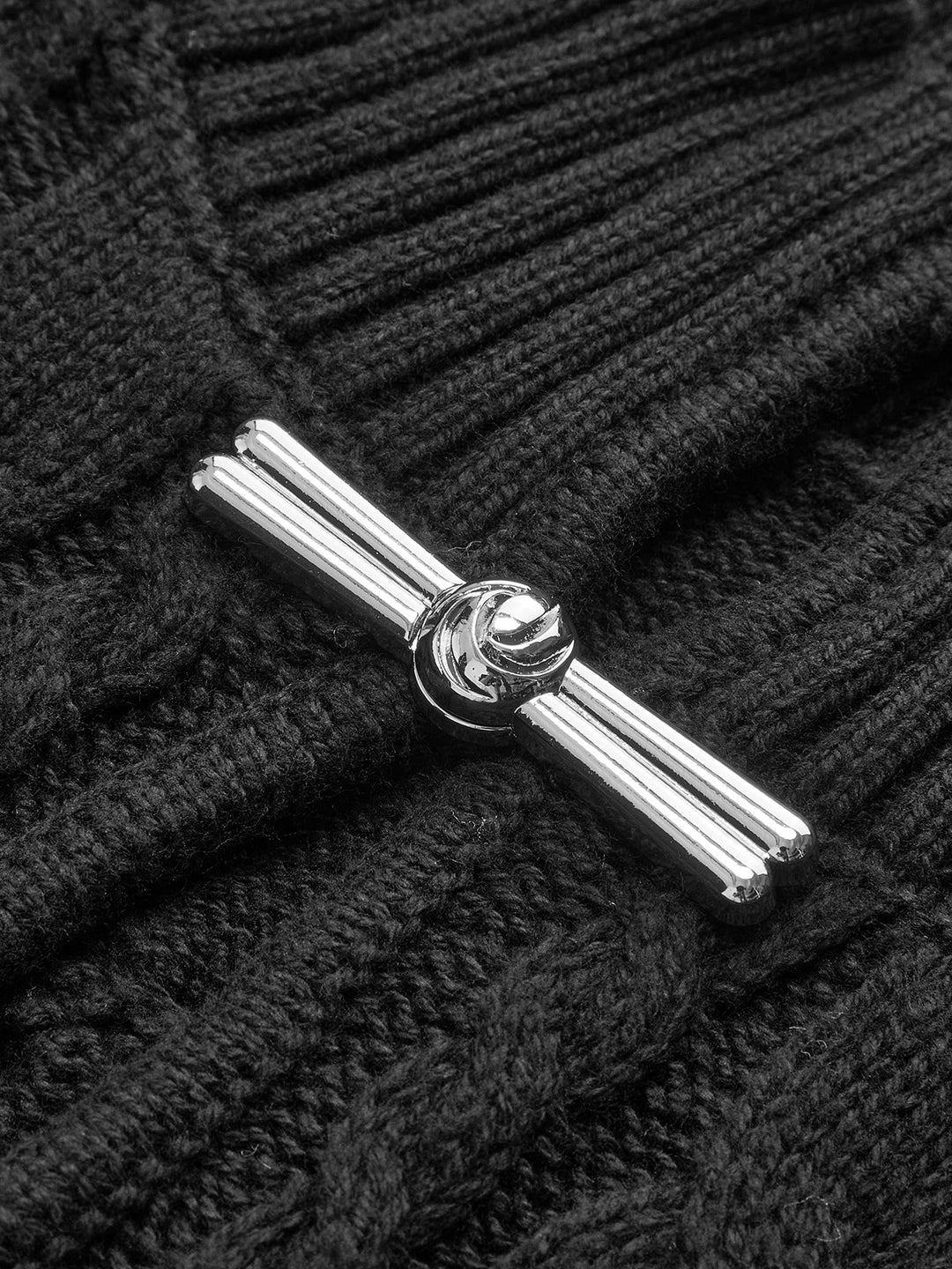 Cotton Keyhole Neckline Knit Top - women's knit top, detail close-up