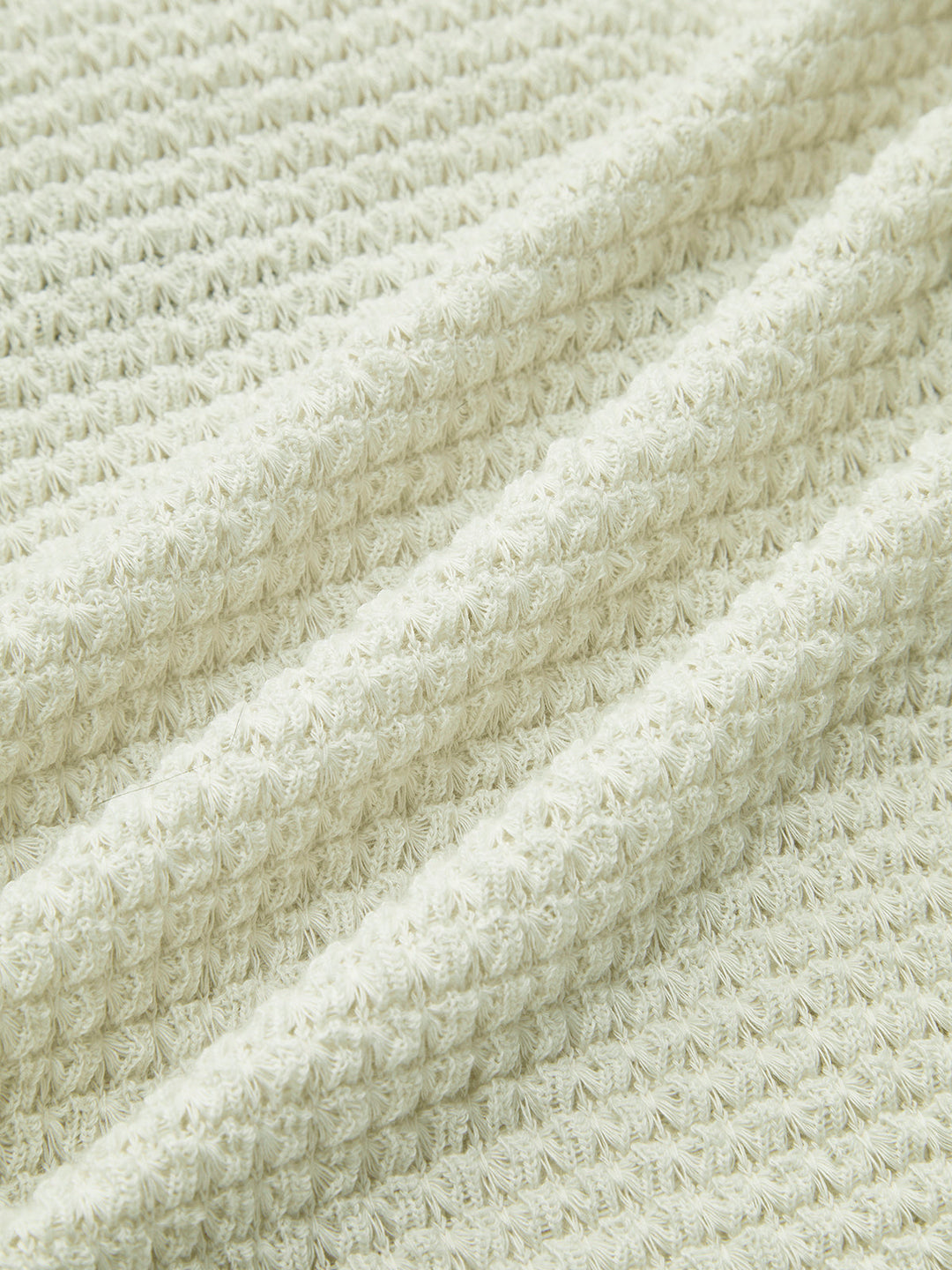 Plain Waffle Slim Sweater - women's sweater, fabric detail