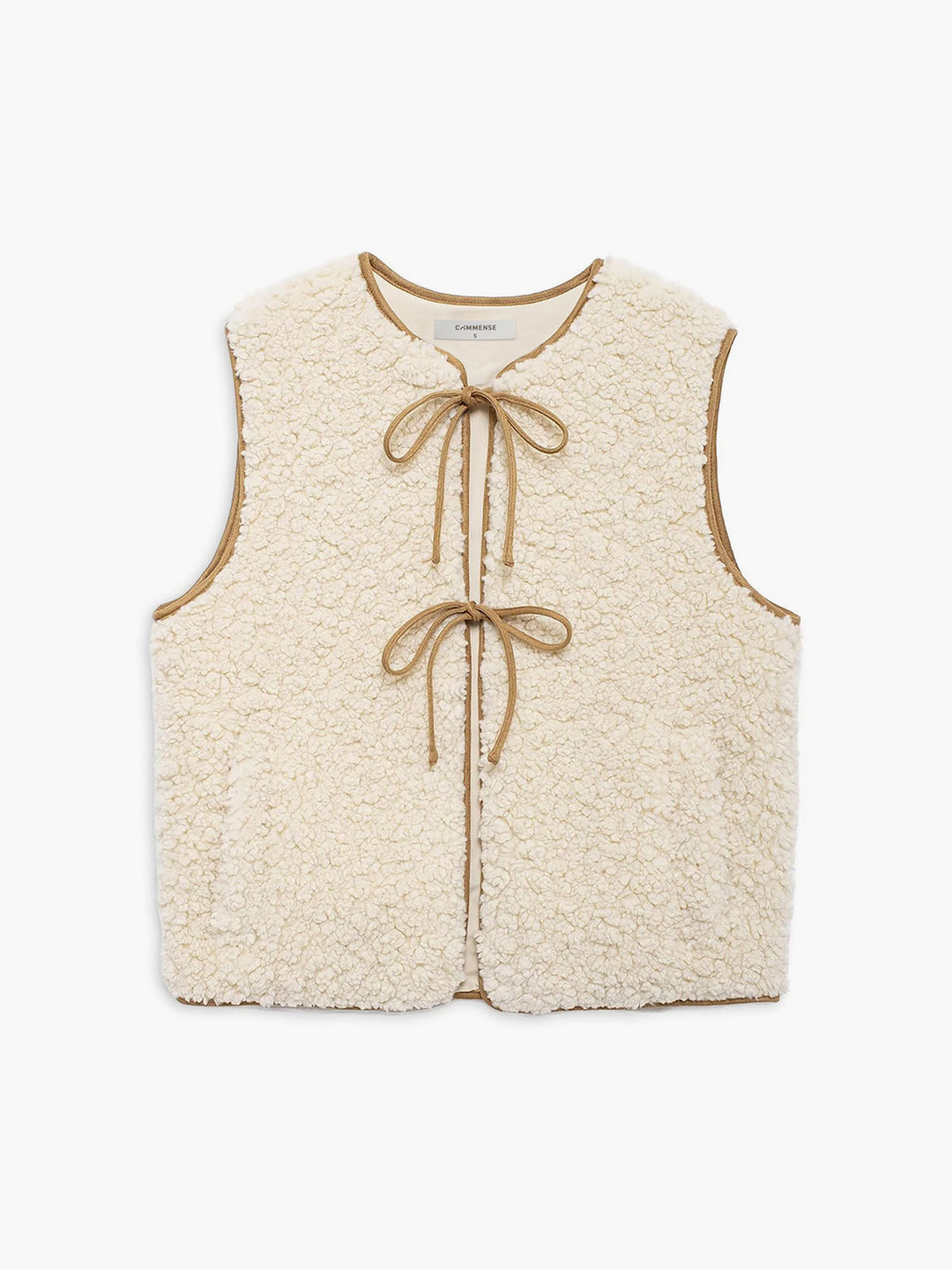 Lace Up Fleece Vest — women's vests, front view