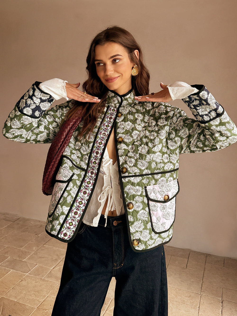 Boheme Flap Pockets Winter Coat — women's winter coats, back view