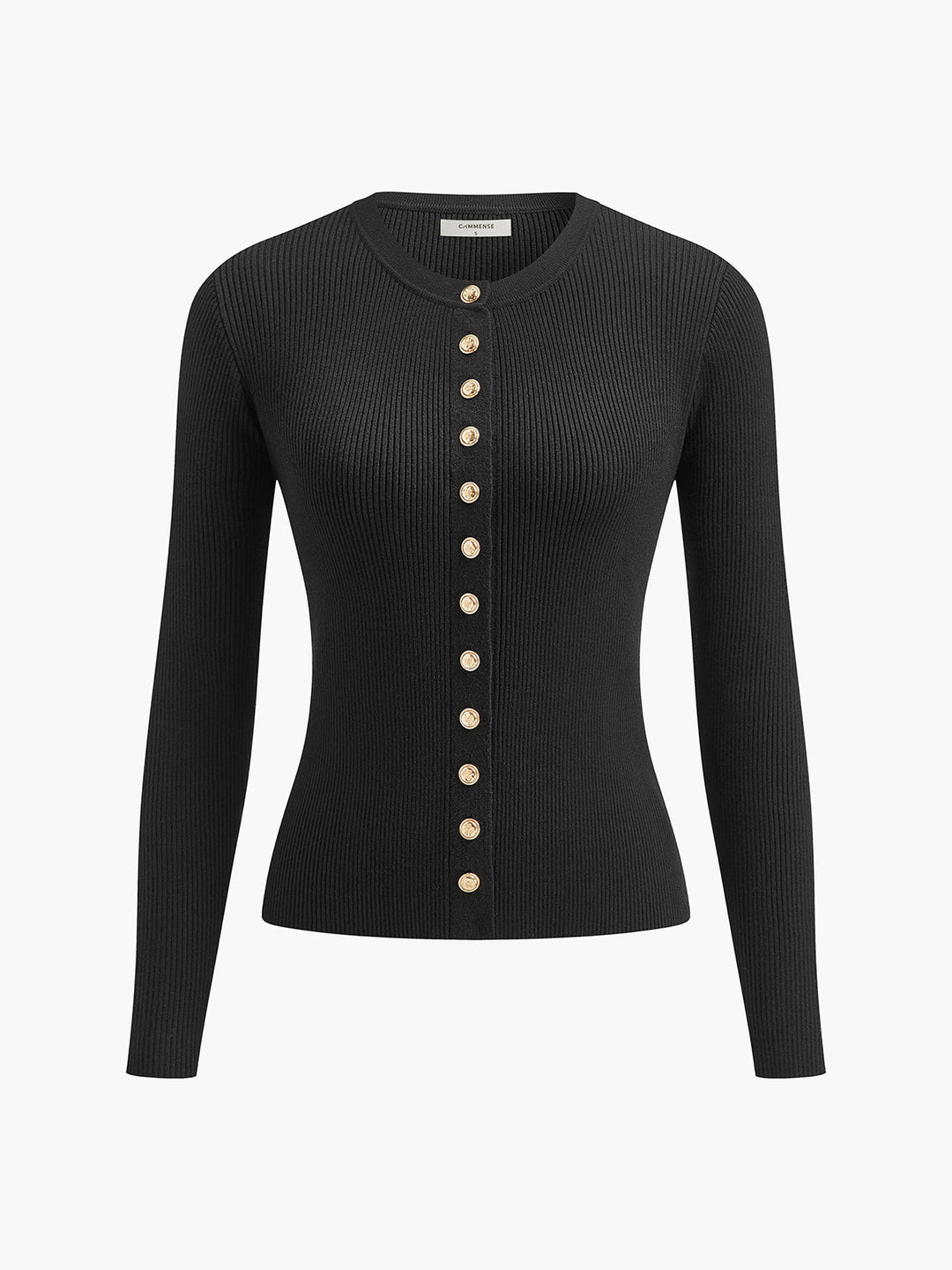 Button Down Skinny Knit Top - women's knit top, sleeve detail