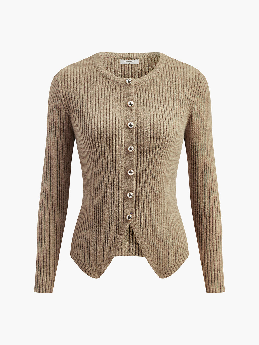 Button Down Split Cardigan - women's cardigan, back view