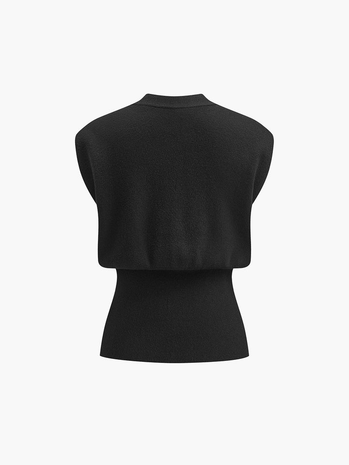 V-Neck Buttoned Detail Sweater Vest