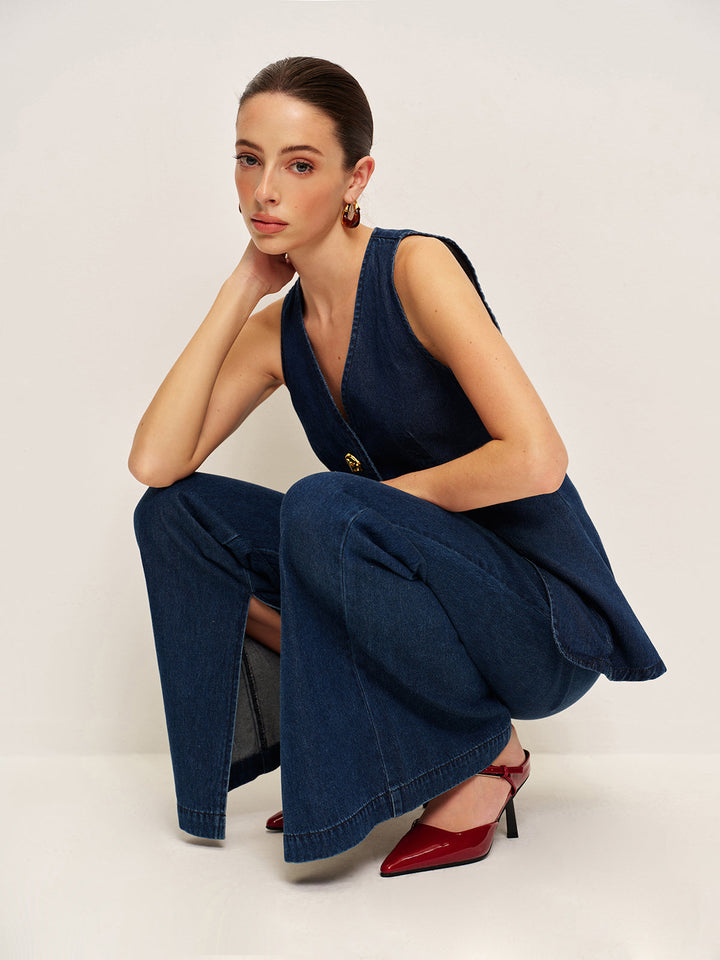 Classic Denim Button Vest