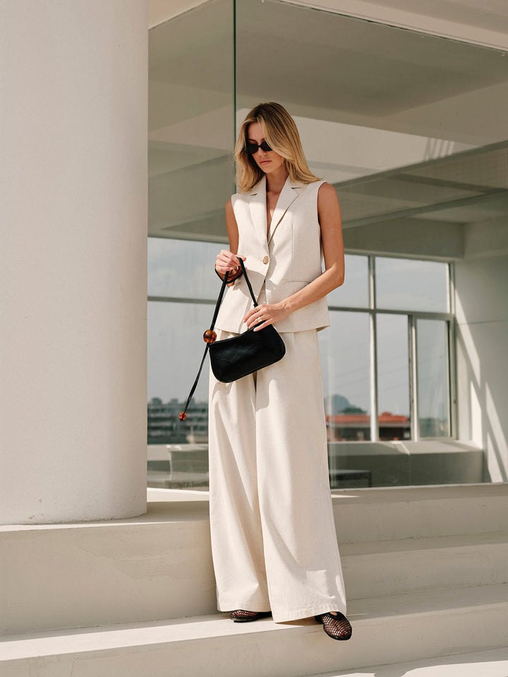 Cotton & Linen Metal Sleeveless Vest