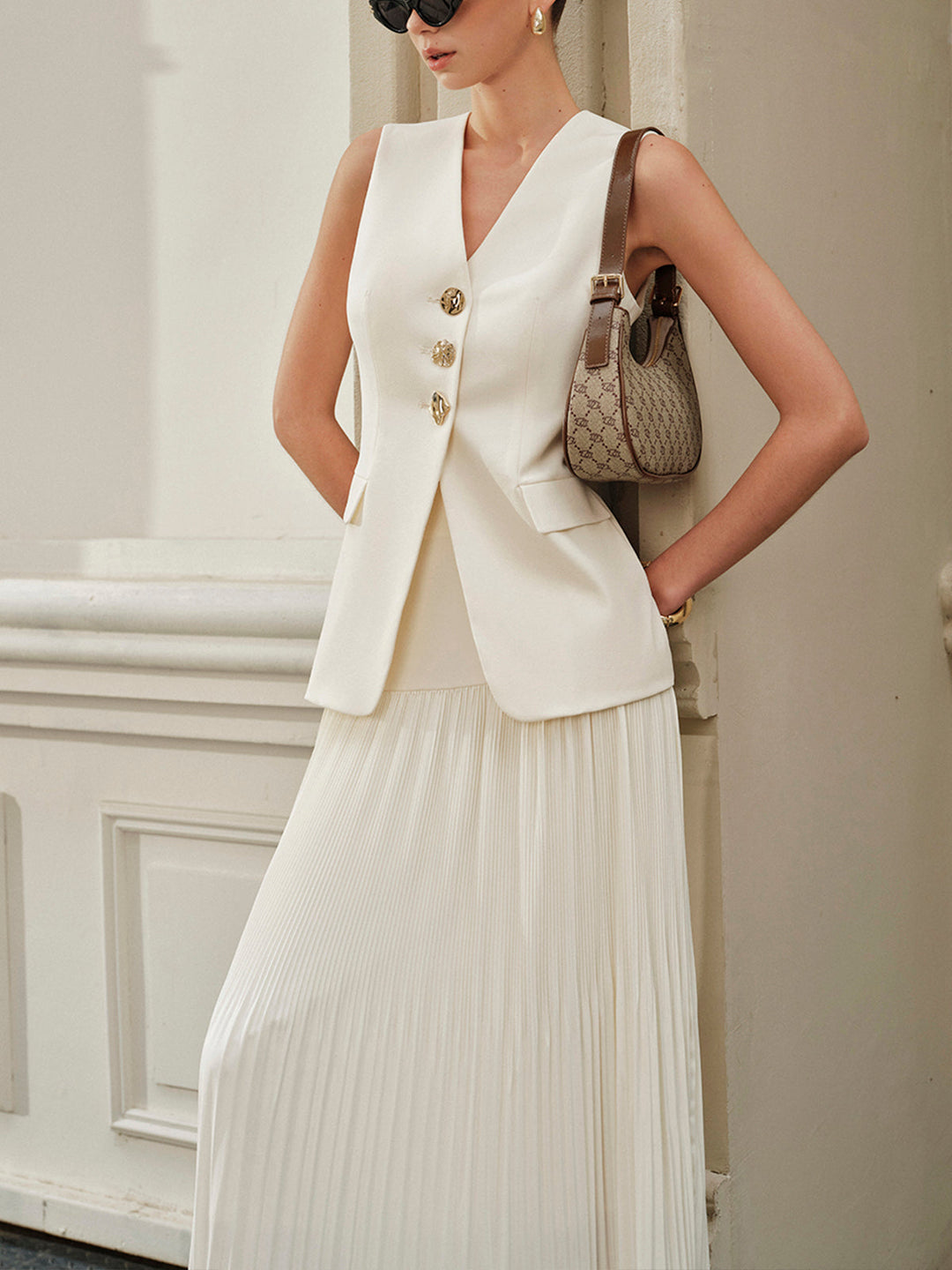 Decor Pockets Tailored Vest