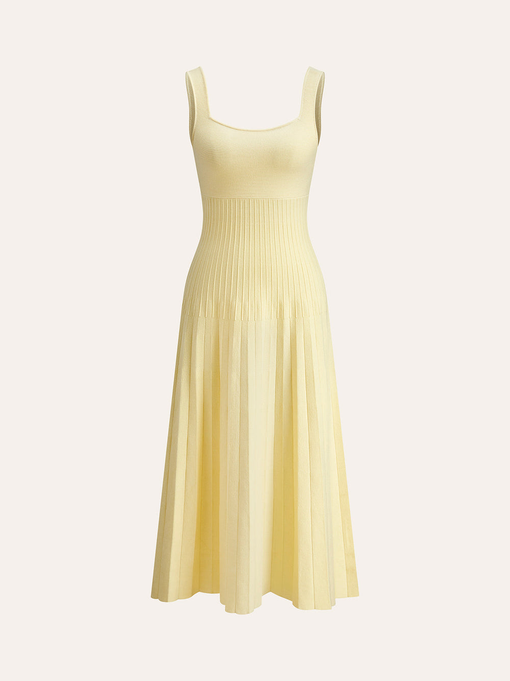Square-Neck Ribbed Knit Dress — women's sweater dresses, back view