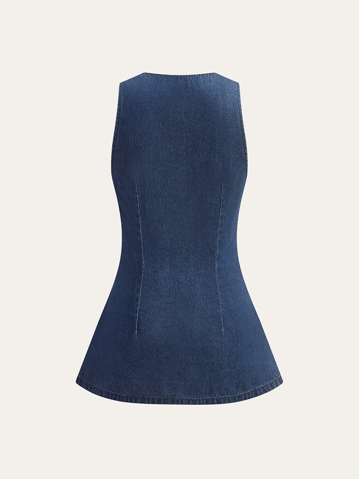 Classic Denim Button Vest