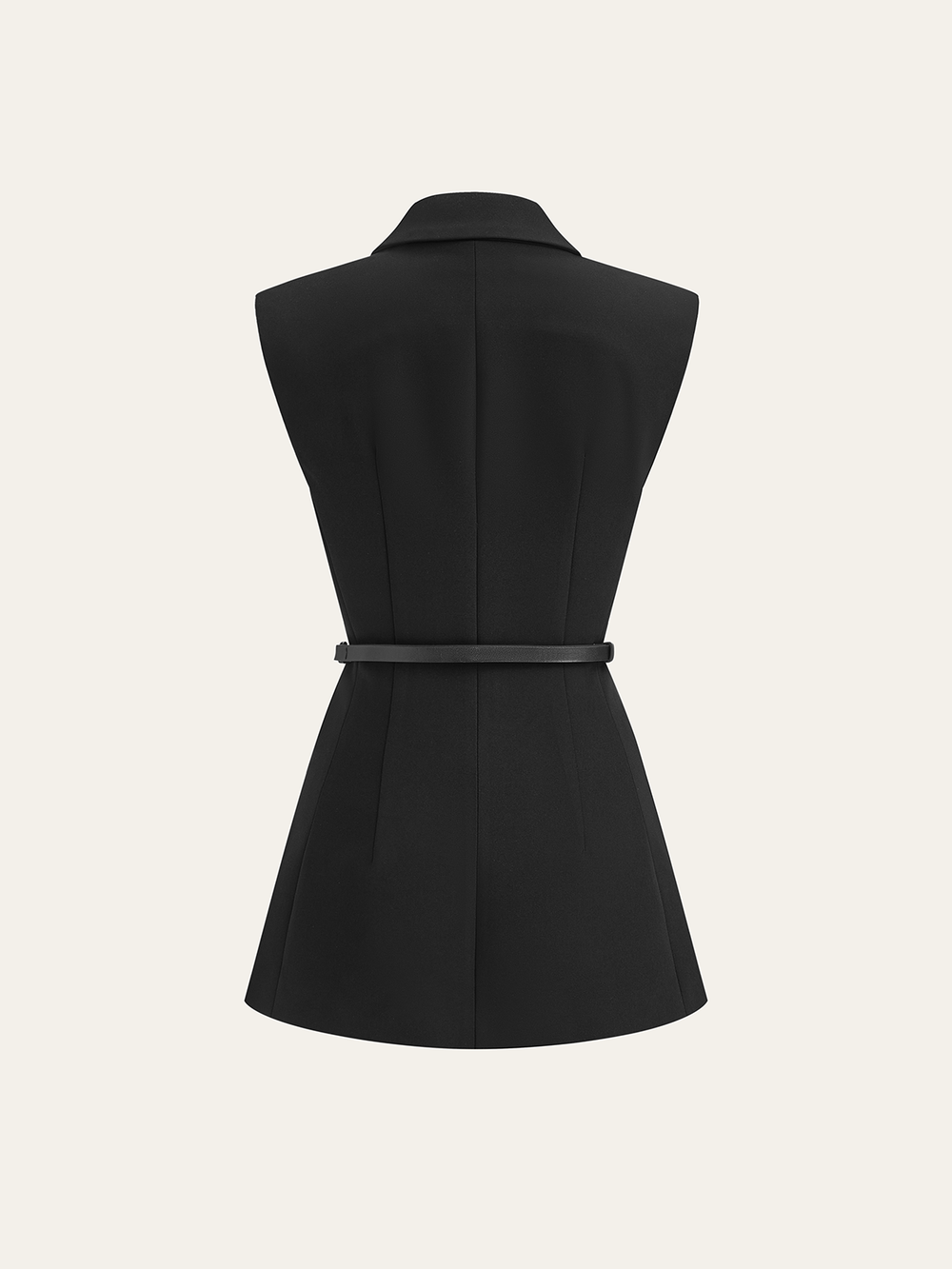 Belted Cap Sleeve Vest — women's vests, back view