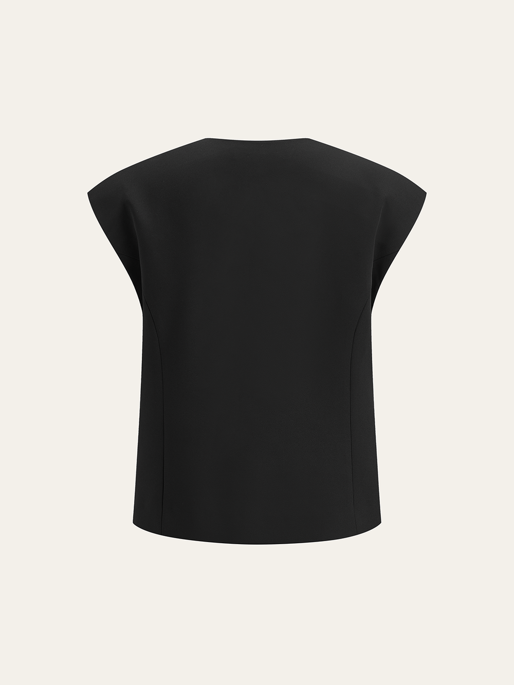 Metal Detail Cap Sleeve Vest — women's vests, back view