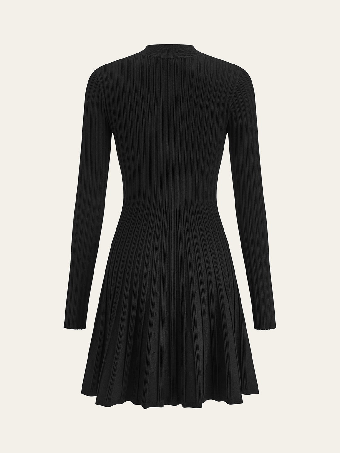 Mock Neck Flared Sweater Dress