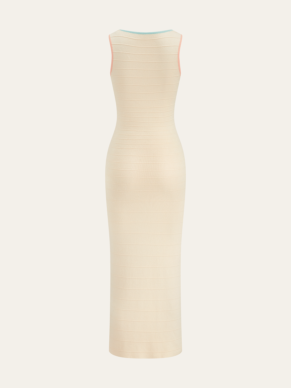 Color-Block Knit Midi Dress with Decor Button — women's sweater dresses, back view