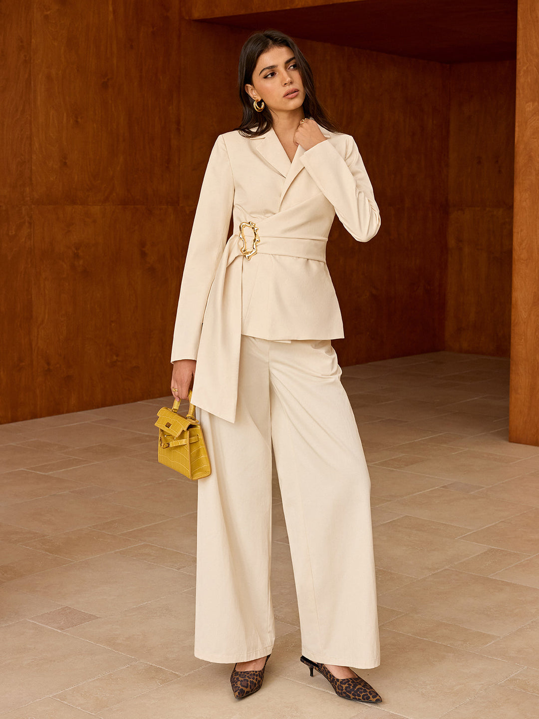 Asymmetric Belted Blazer