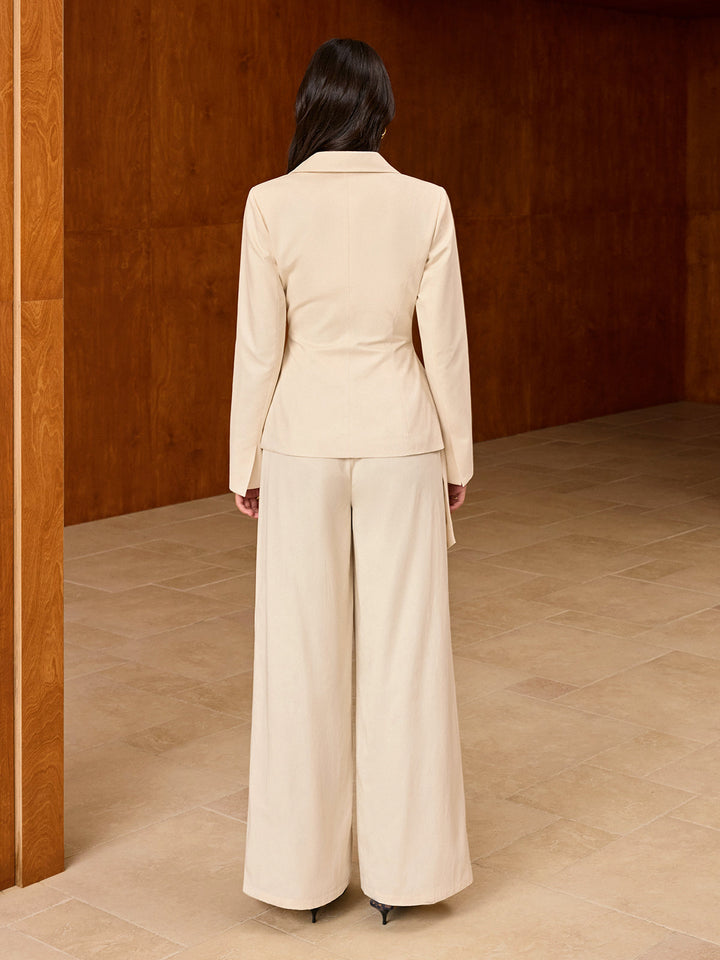 Asymmetric Belted Blazer