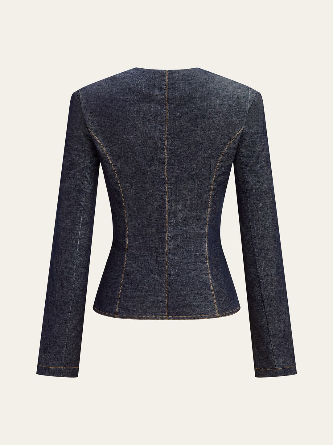 Metal Button Fitted Tailored Jacket