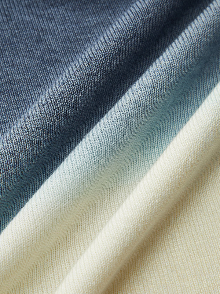 Wool-Blend Ombre Slim Knit Top