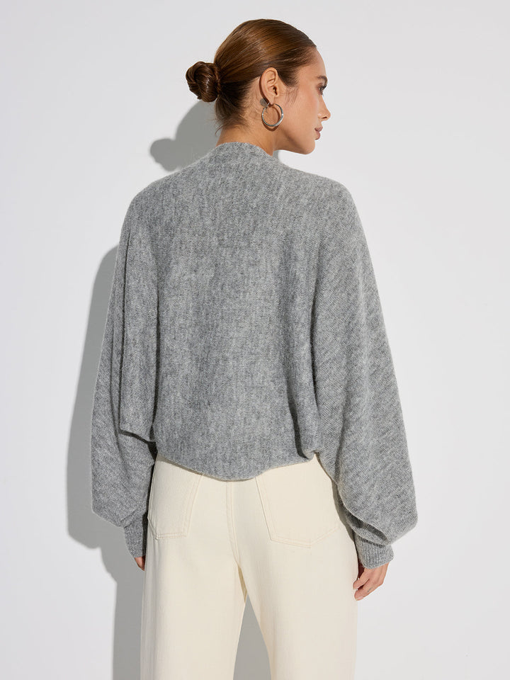 Wool Blend Oversized Batwing Sleeve Cardigan