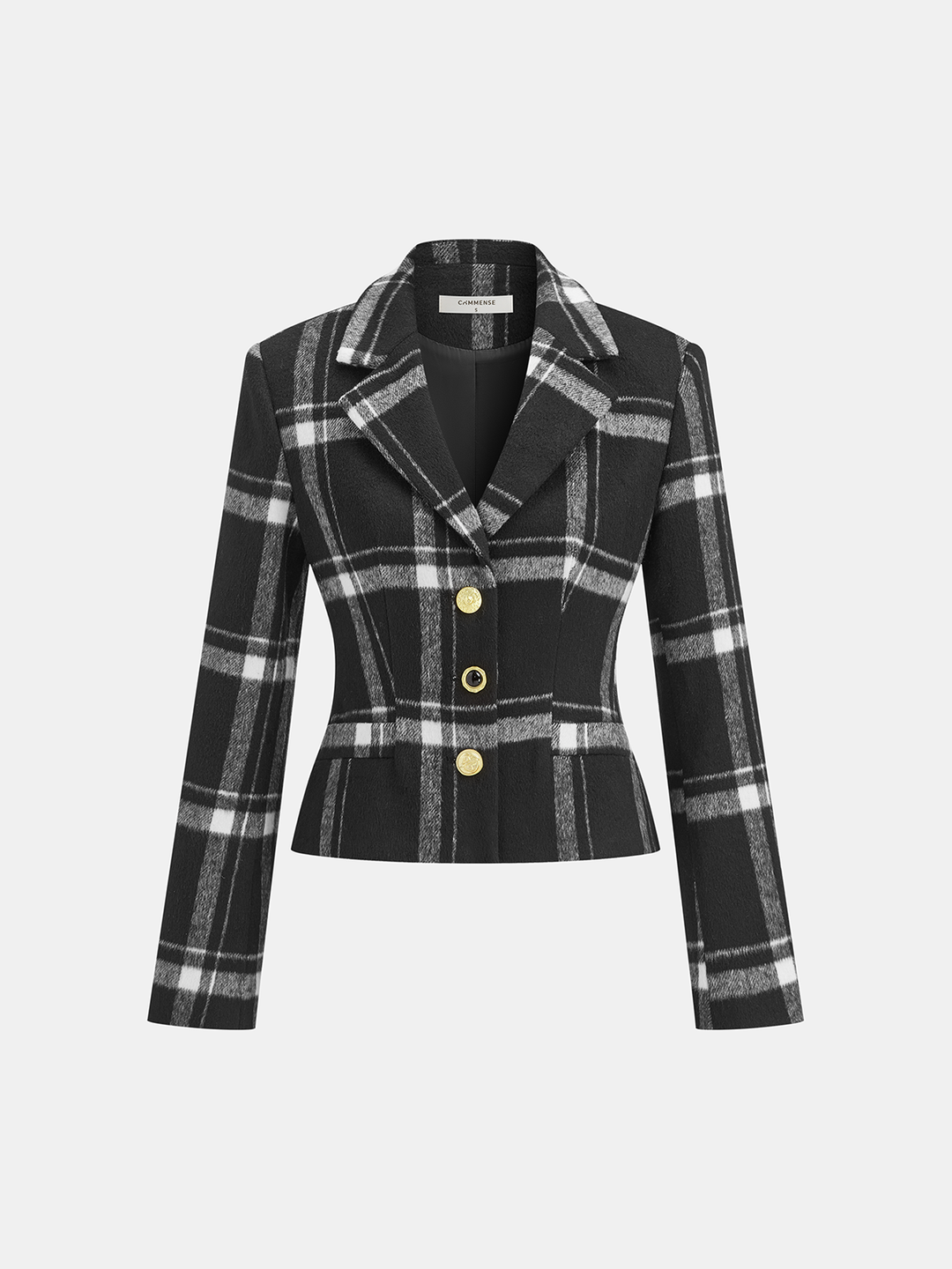 Plaid Wool Blend Blazer