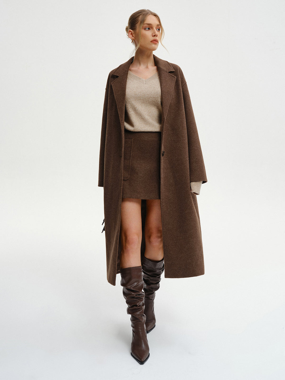 Oversized Tweed Long Coat