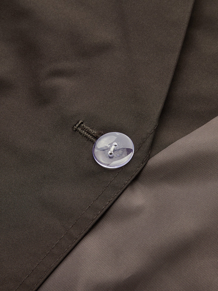 Double-Button Cropped Trench Coat