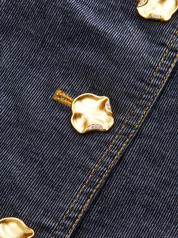Metal Button Fitted Tailored Jacket