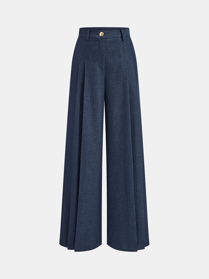 Upgraded | Mid-Waisted Pleated Wide-Leg Pants