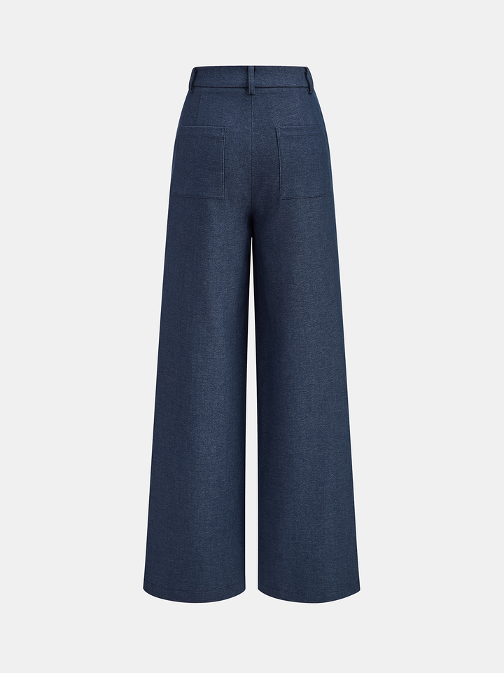 Upgraded | Mid-Waisted Pleated Wide-Leg Pants