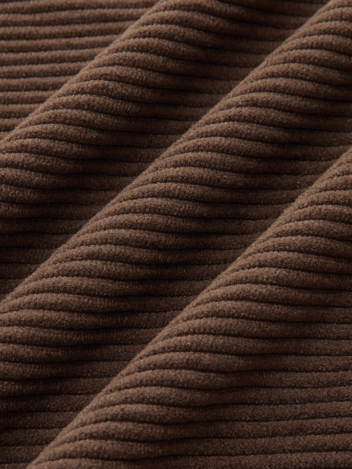 Corduroy Wide-Leg Pleated Pants