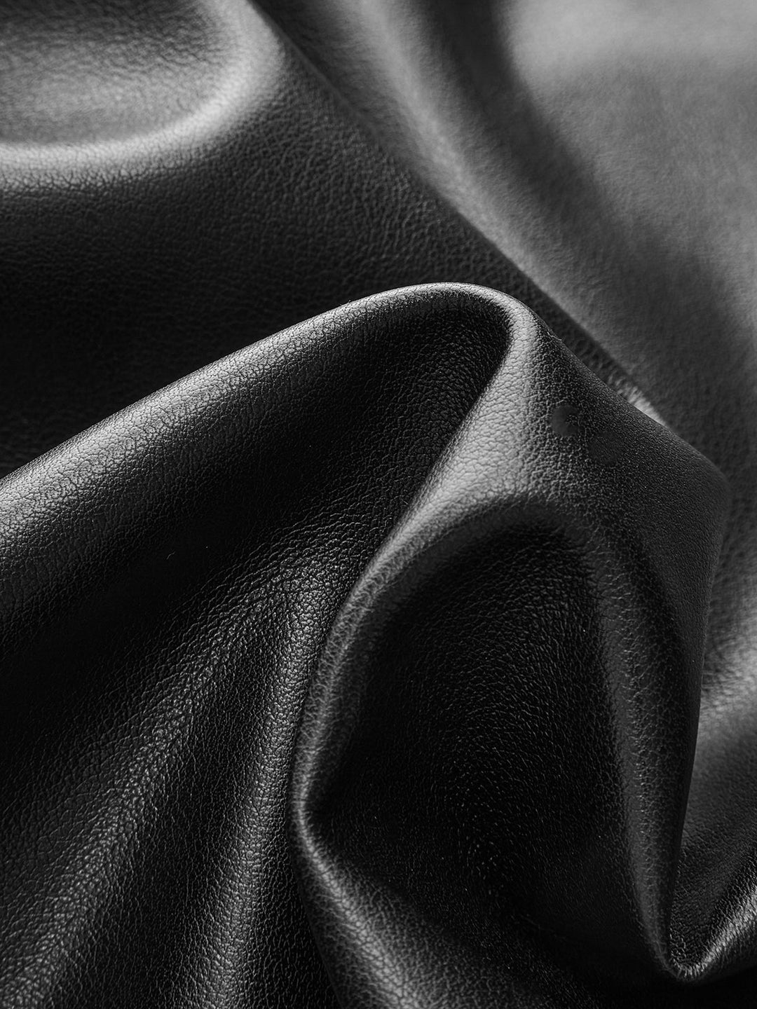 PU Leather Panel Long Sleeve Knit Dress