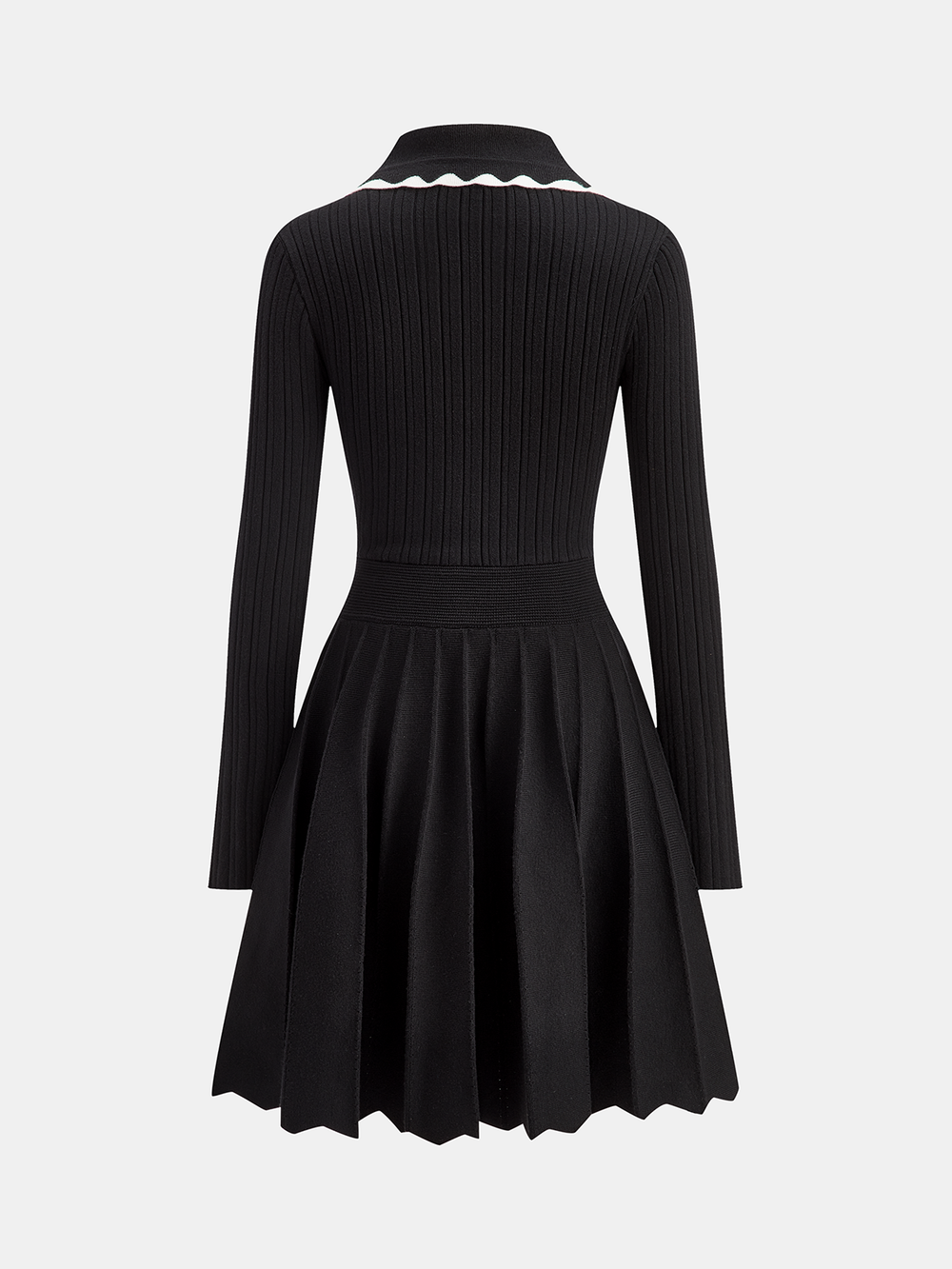 Ribbed Polo Dress — women's sweater dresses, back view