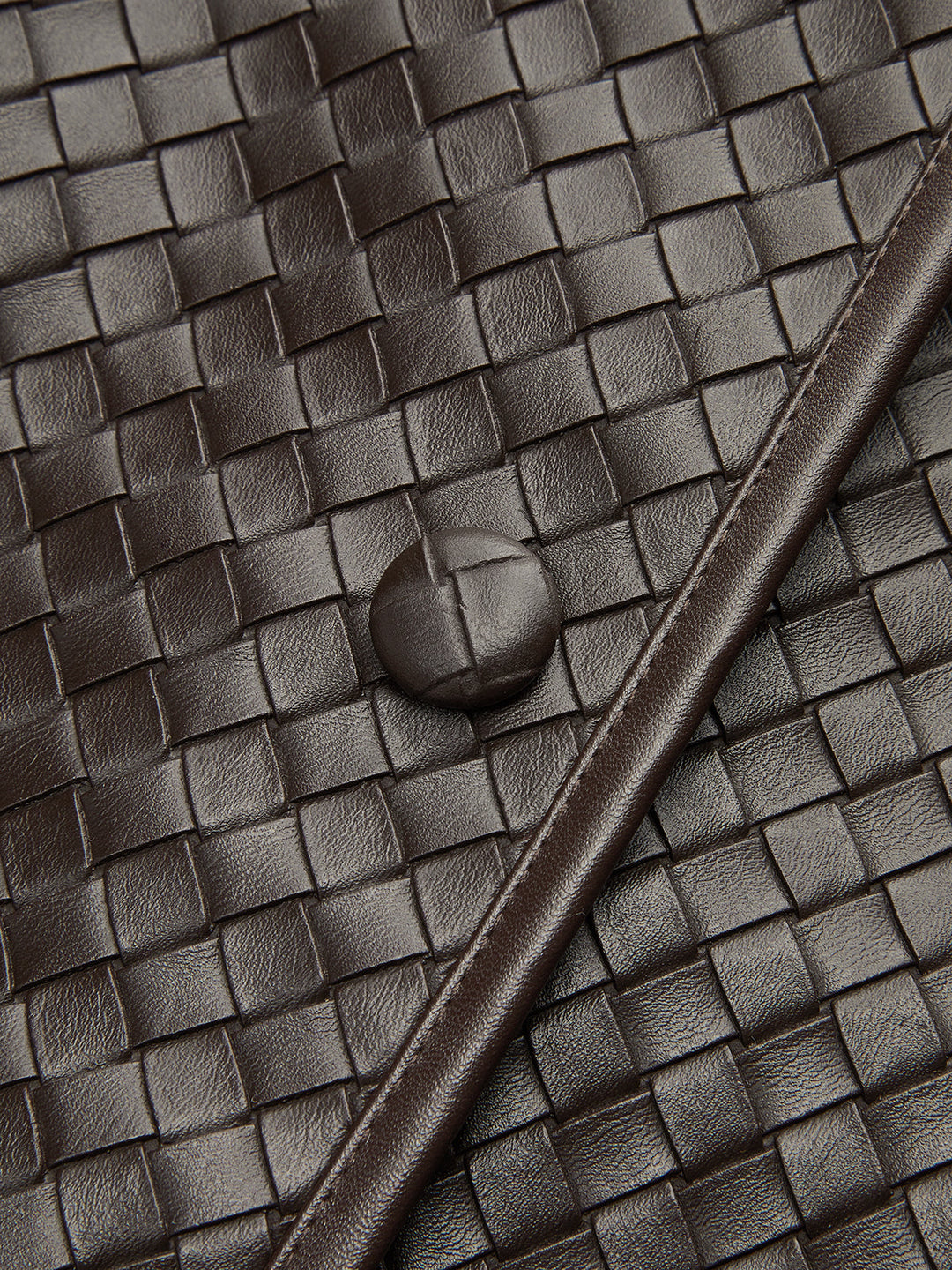 Woven-Texture Faux Leather Blazer