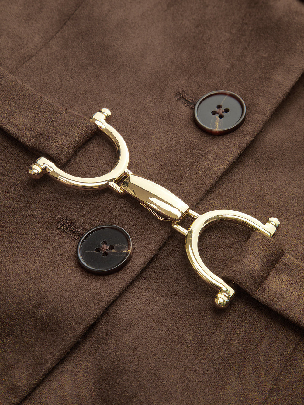 Belted Suede Effect Button-Front Vest — women's vests, back view