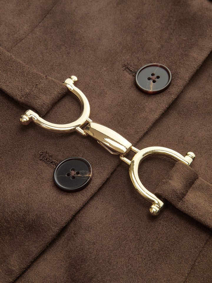 Belted Suede Effect Button-Front Vest