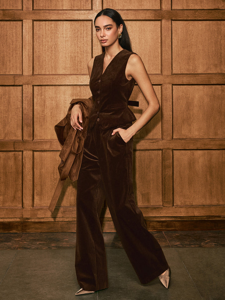 Button-Front Corduroy Vest