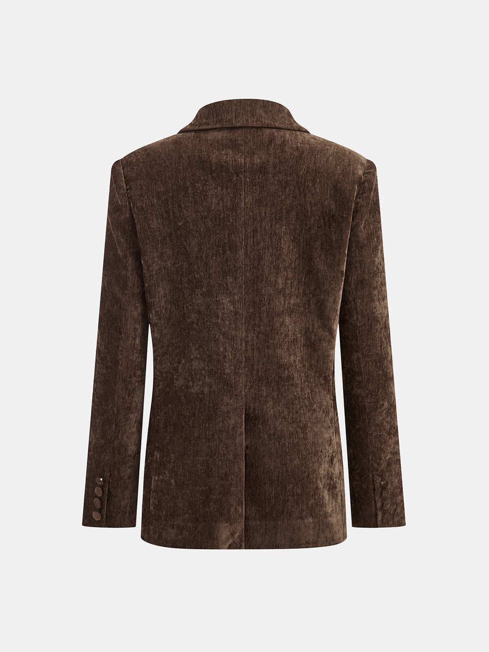 Double Breasted Velvet Blazer — women's blazers, back view
