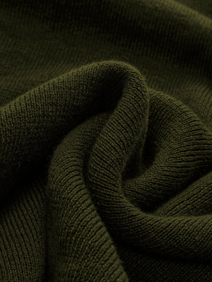 Wool-Blend Asymmetrical Neck Knit Top