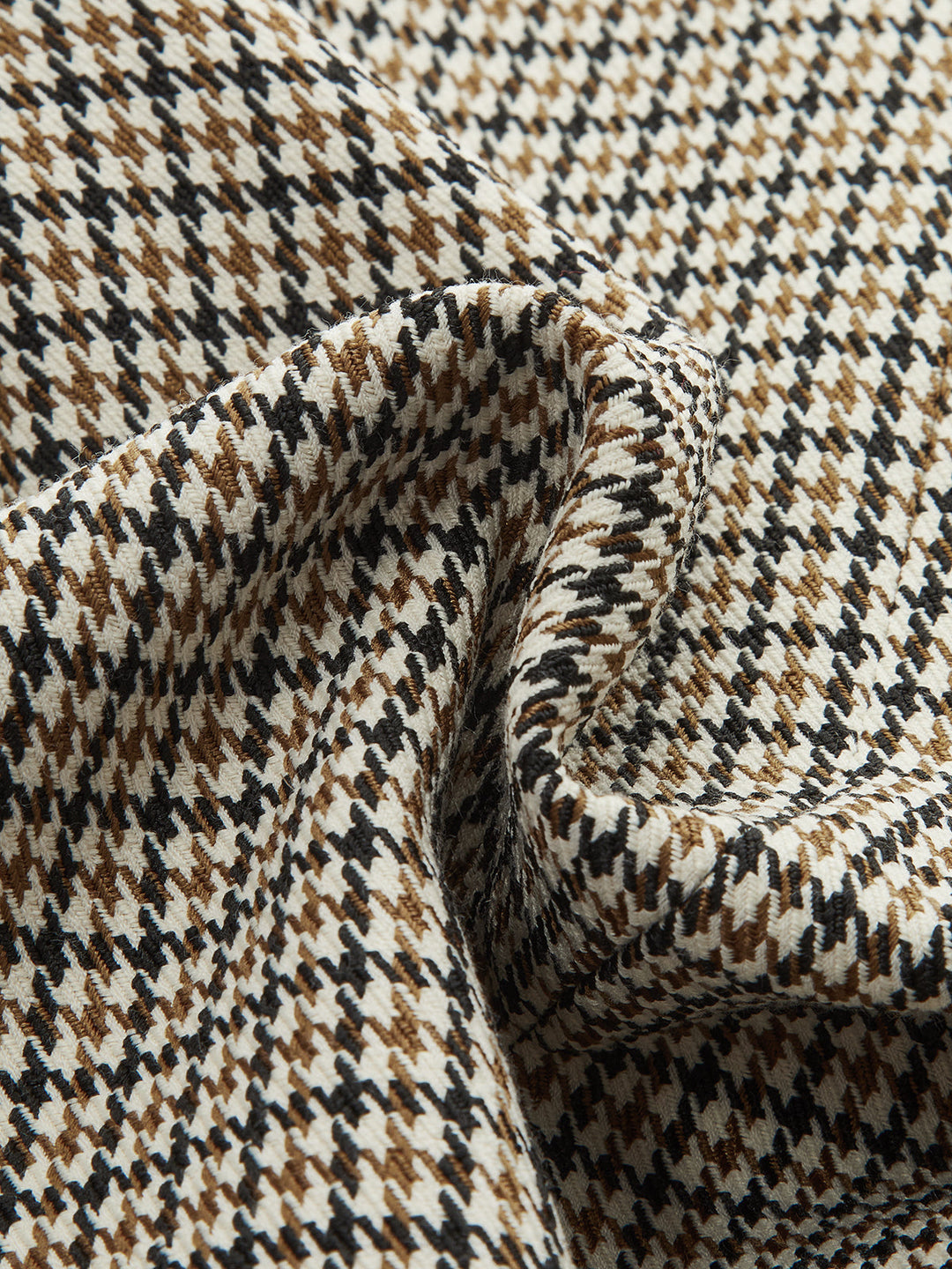 Houndstooth Puffed-Sleeve Blazer