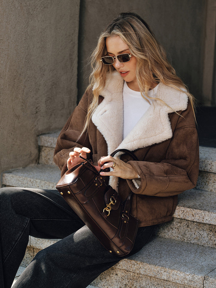 Fleece Lined Lapel Coat