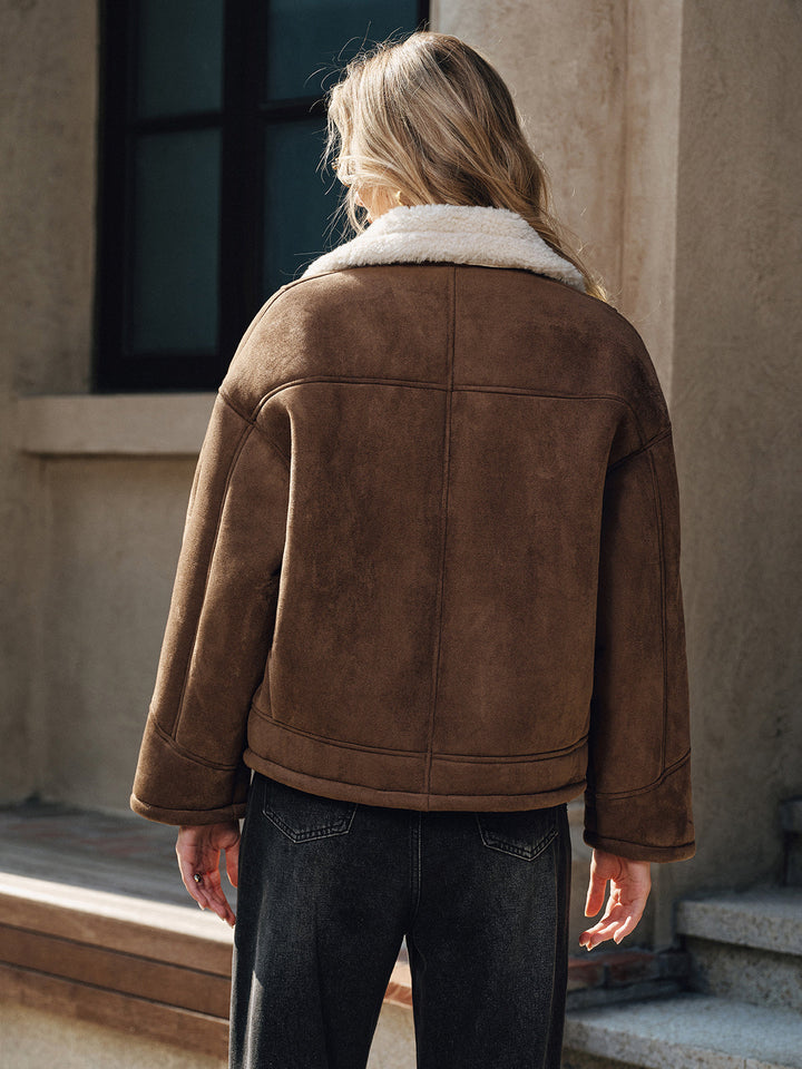 Fleece Lined Lapel Coat