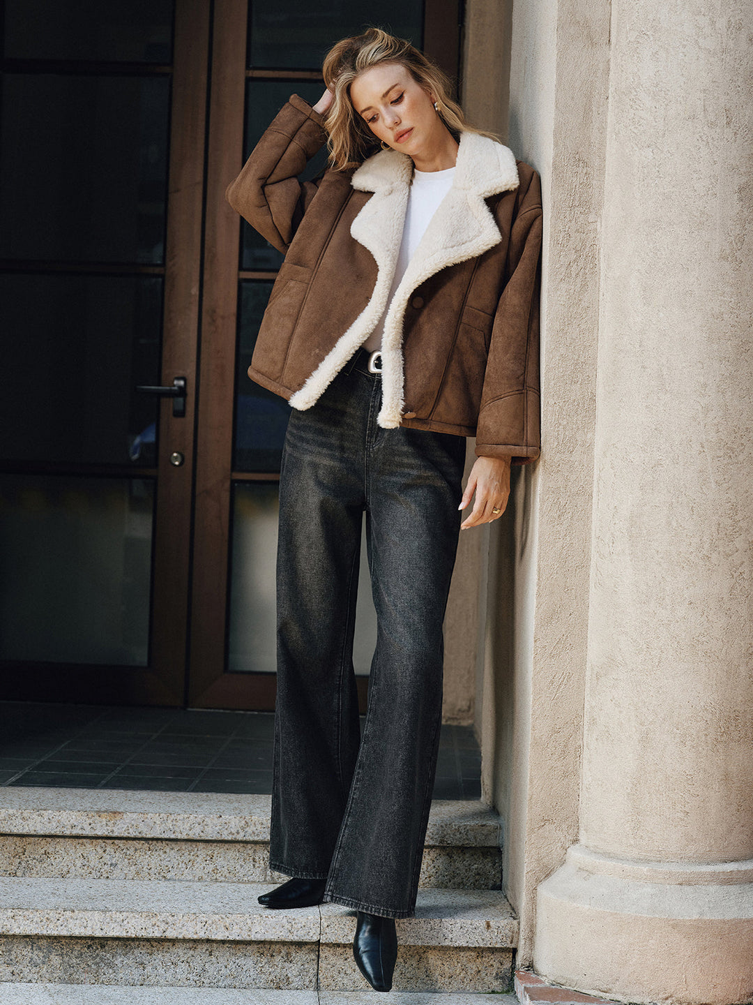 Fleece Lined Lapel Coat
