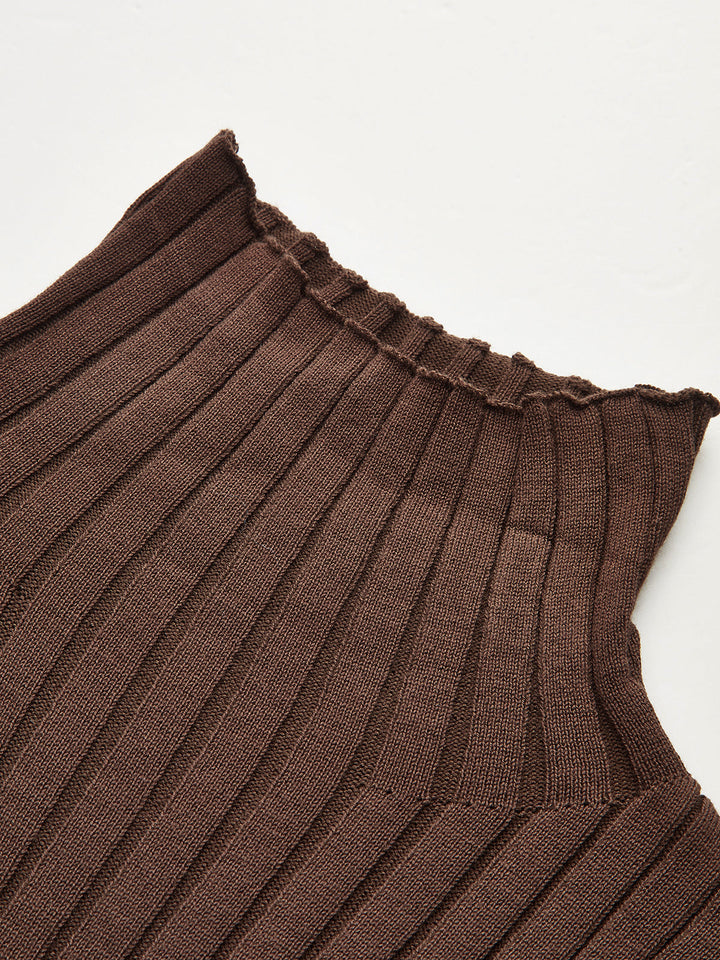 Three-Piece Knit Turtleneck Top Cardigan Pants Set - women's two-piece trouser set, styled with heels