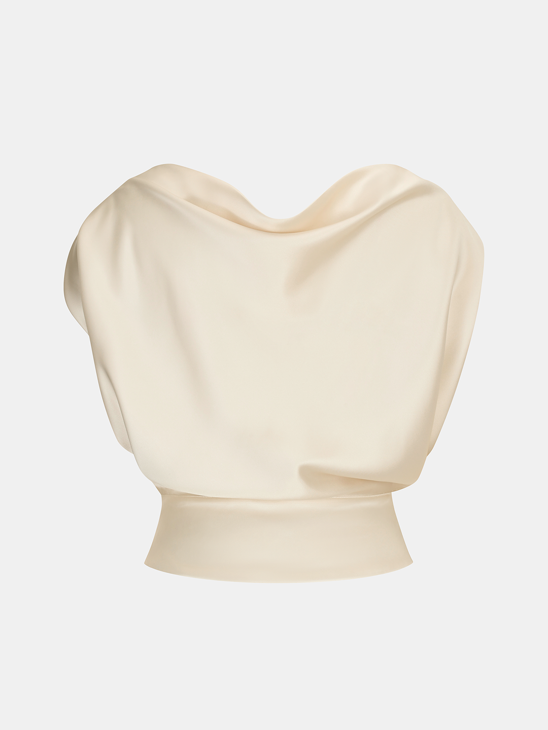 Satin Cowl Neck Top and Skirt Set - women's two-piece skirt set, side view