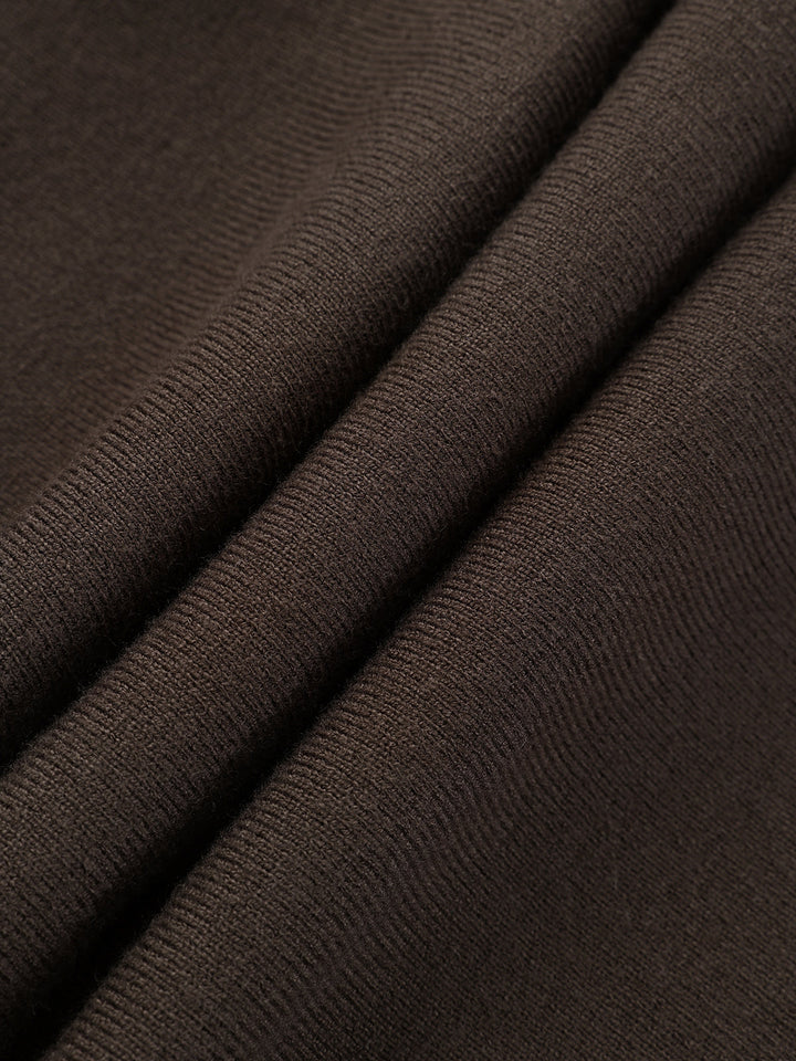 Cinched Waist Knit Shirt Dress - women's sweater dress, detail close-up