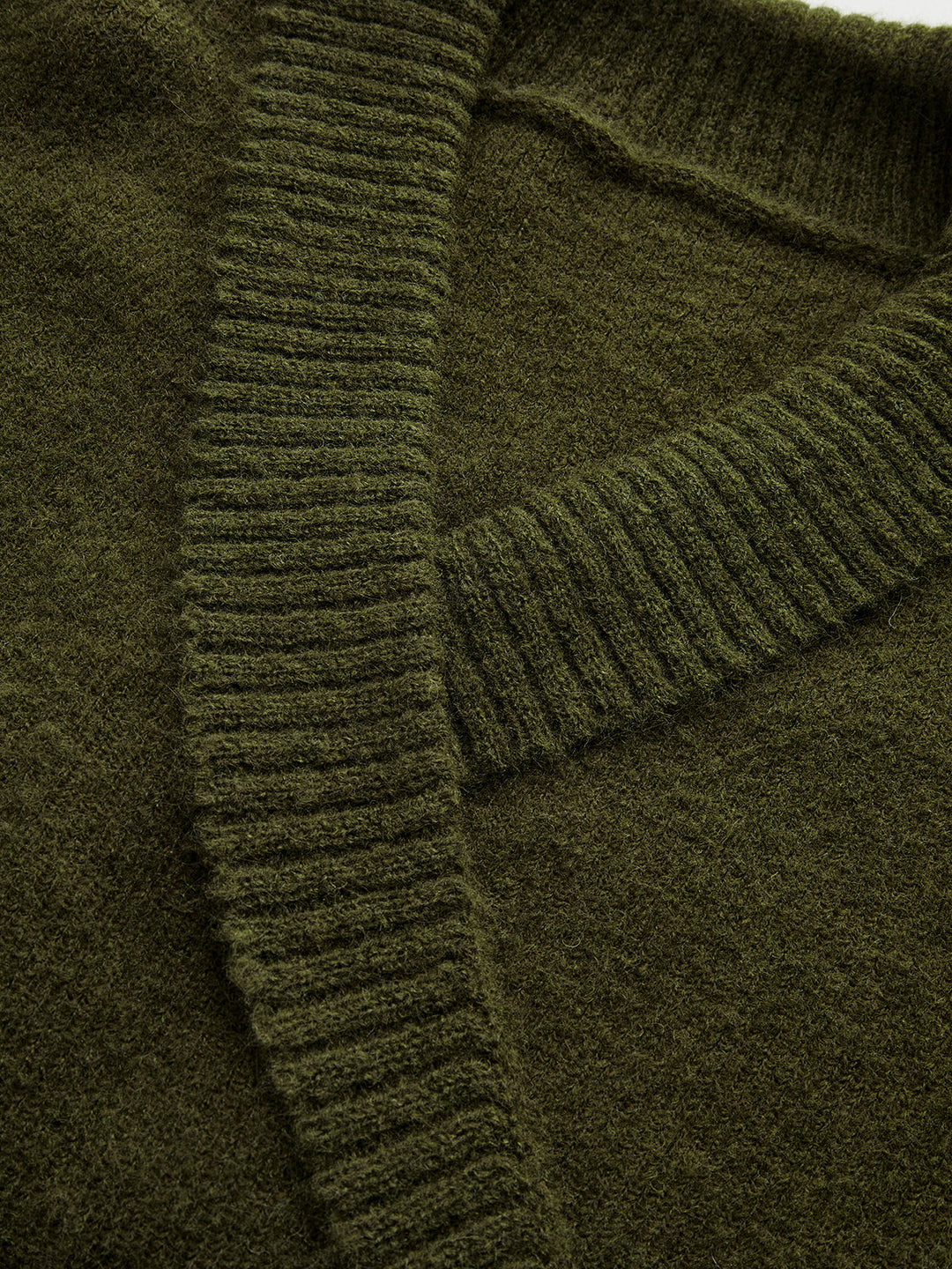 Wool Blend Wrap V-Neck Sweater - women's sweater, detail close-up