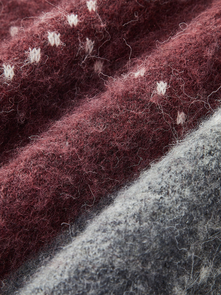 Argyle Wool-Blend Turtleneck Sweater - women's sweater, sleeve detail
