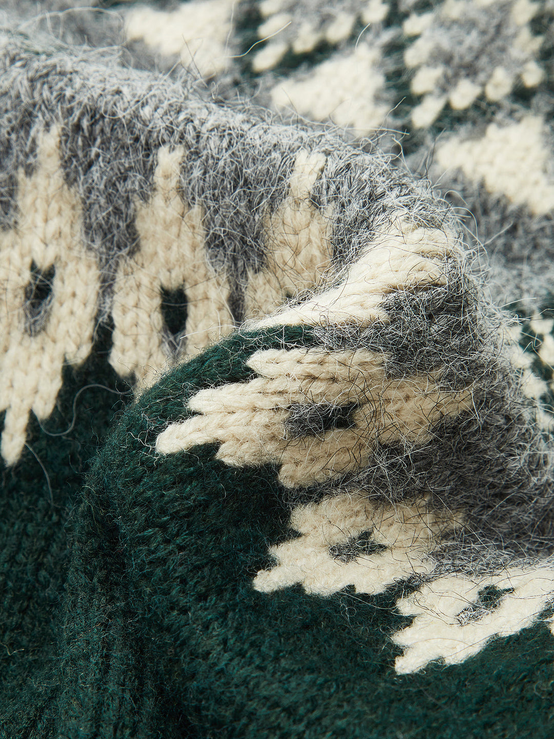 Cashmere-Blend Fair Isle Short-Sleeve Cardigan - women's cardigan, detail close-up