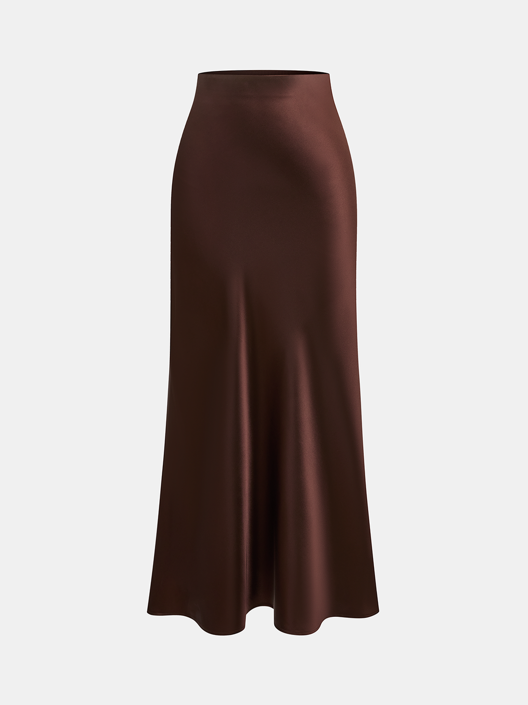 Elastic-Waist Satin Mermaid Maxi Skirt — women's skirts, front view