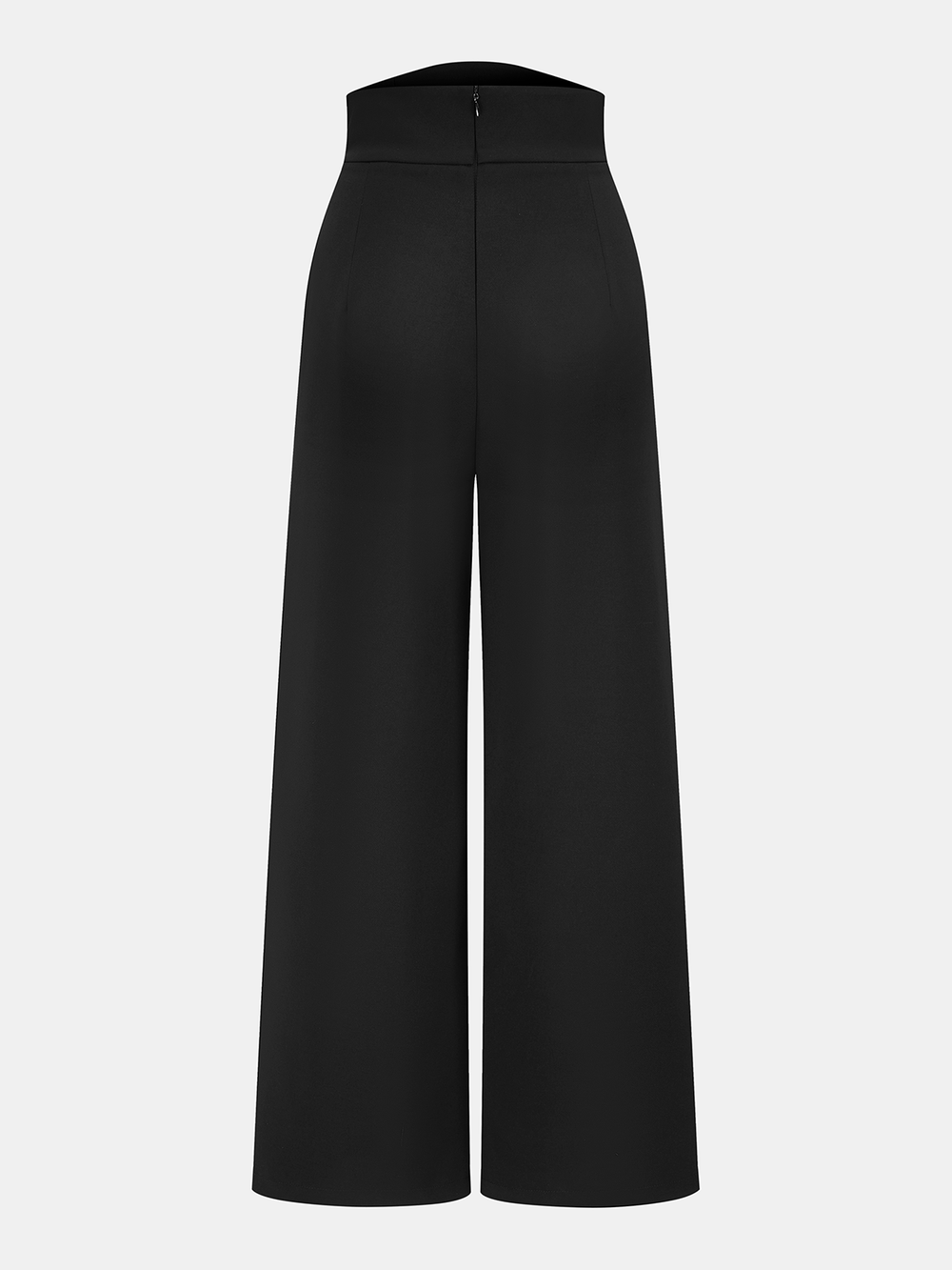 High-Waisted Asymmetrical Wide-Leg Pants — women's pants, back view