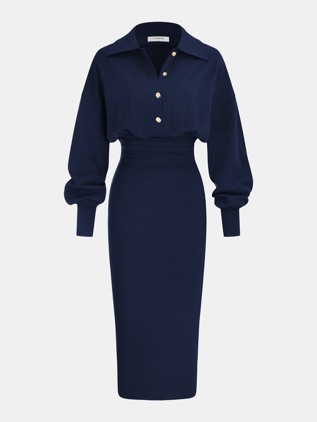 Cinched Waist Knit Shirt Dress - women's knit dress, styled with heels