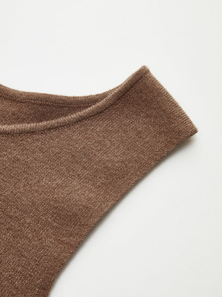 Tank Top & Capelet Knit Two-Piece Set - women's knit two-piece set, fabric detail